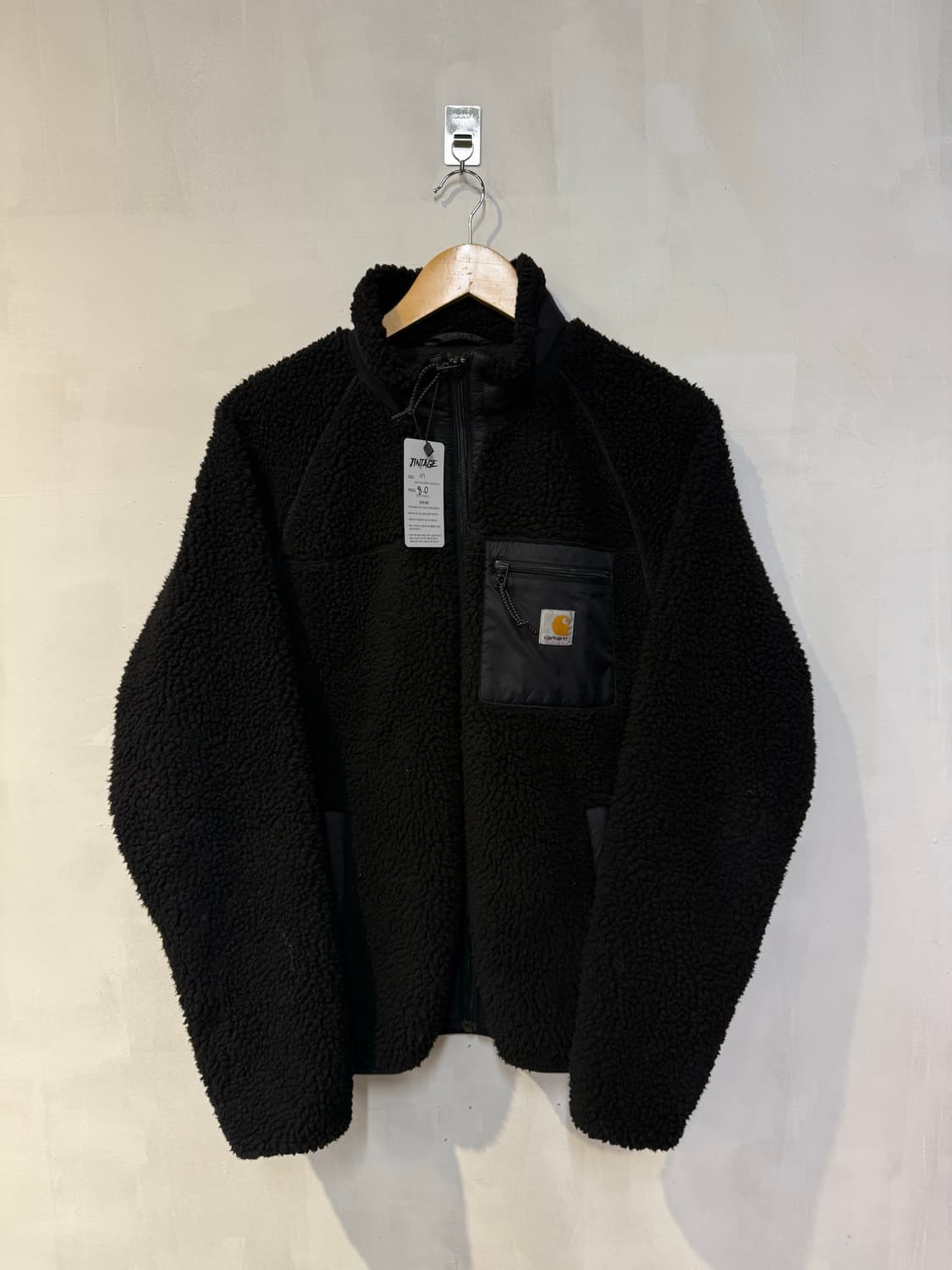 칼하트 블랙 플리스 집업 상품이미지1