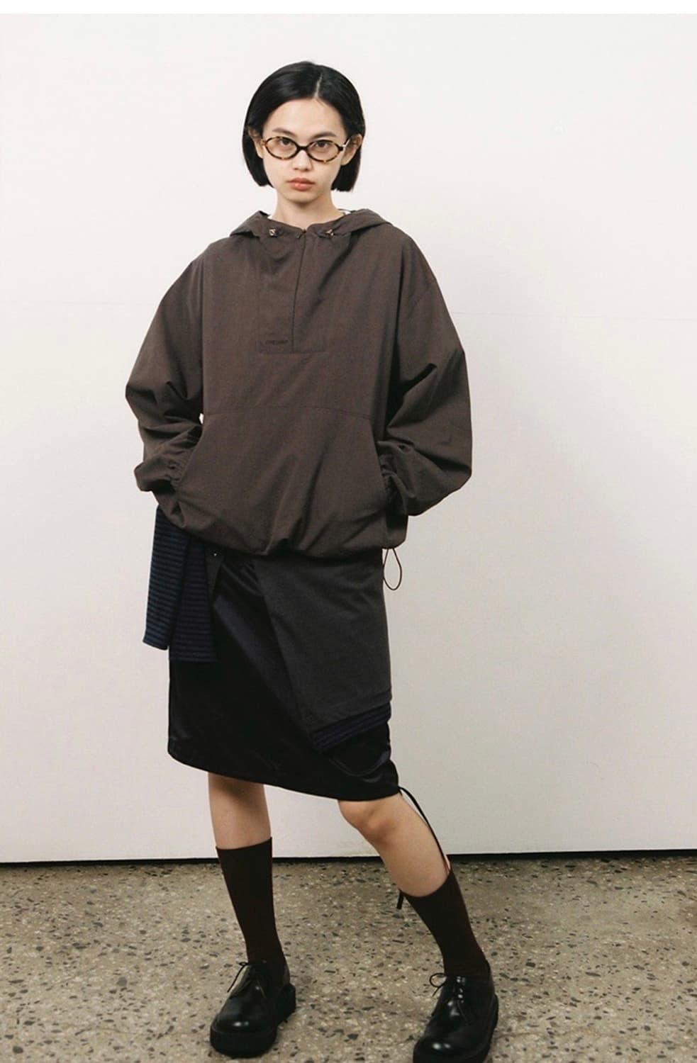 오헤시오 후드 아노락 (브라운) 상품이미지1