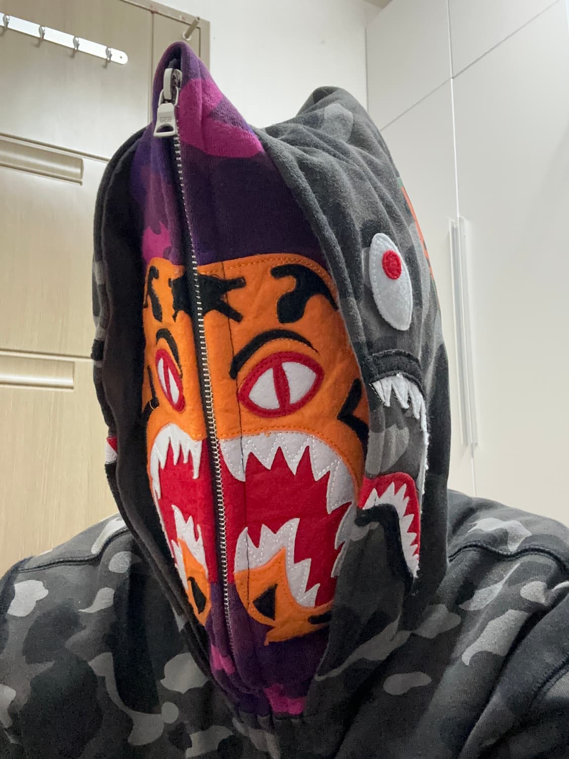 베이프 BAPE 카모 샤크 후드집업 XL 상품이미지9