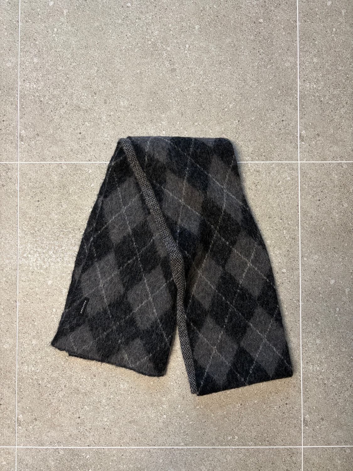 폴리테루 아가일 모헤어 머플러 상품이미지1