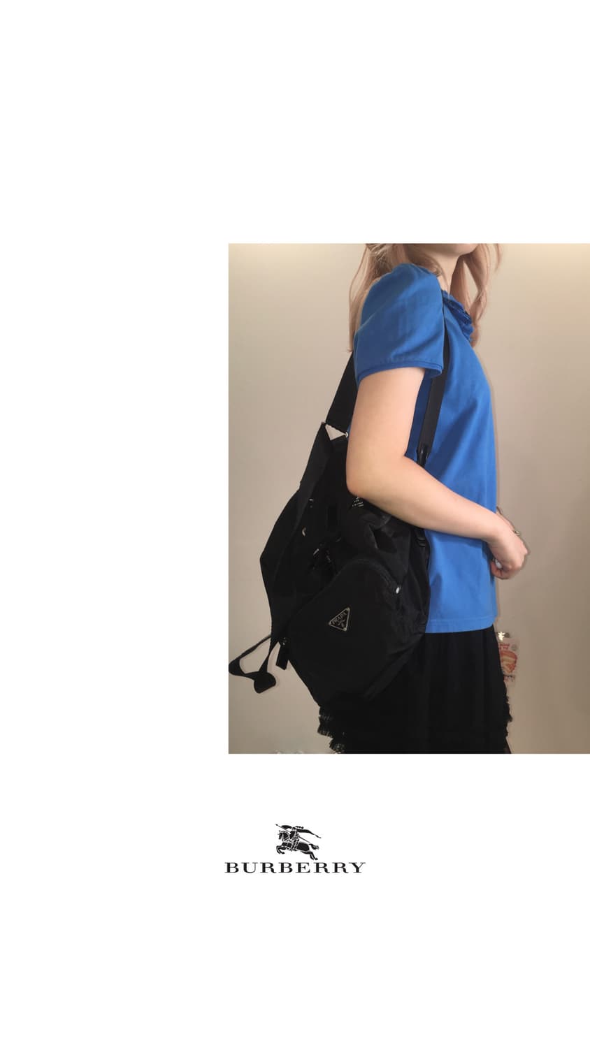 Burberry blue puff check t shirt 상품이미지3
