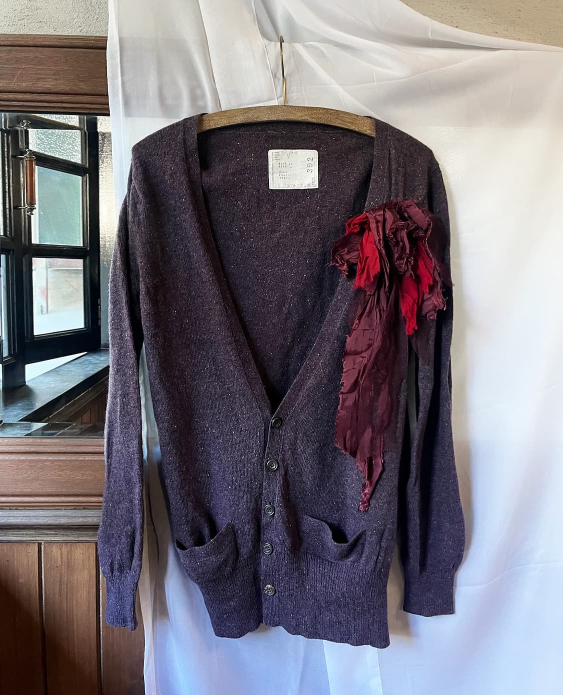 SACAI layered draped fabric detail cardi 상품이미지5