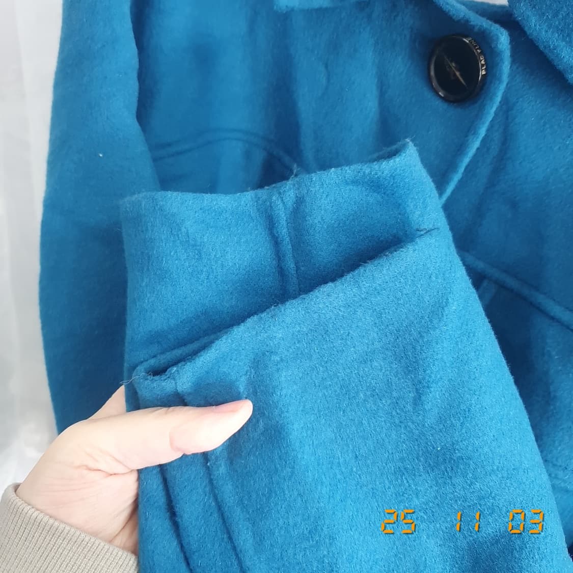 PLAC 울 캐시미어 반코트 free 블루 상품이미지5