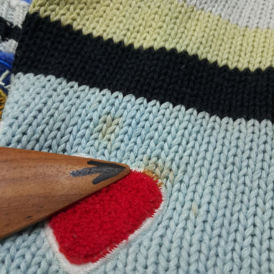 CL271 XL 히스테릭 글래머 80s 한국판 아플리케 니트 가디건 상품이미지6