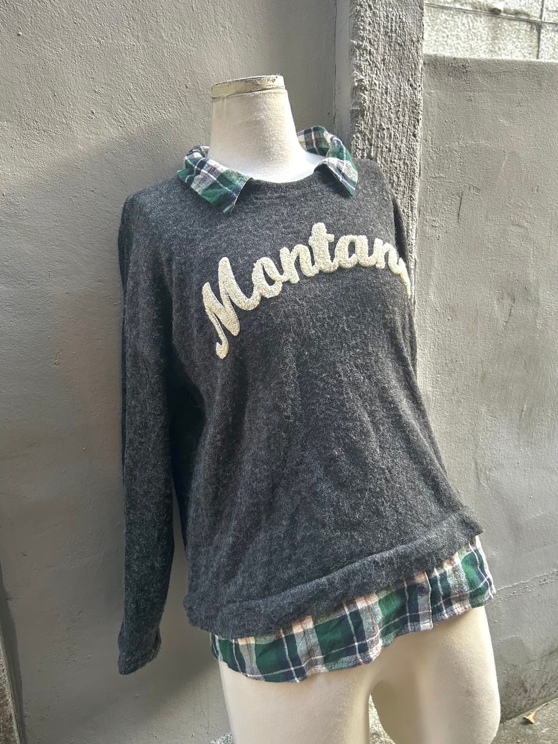 2000s 일본빈티지 모리걸 니혼진 레이어드 니트 셔츠 상품이미지1