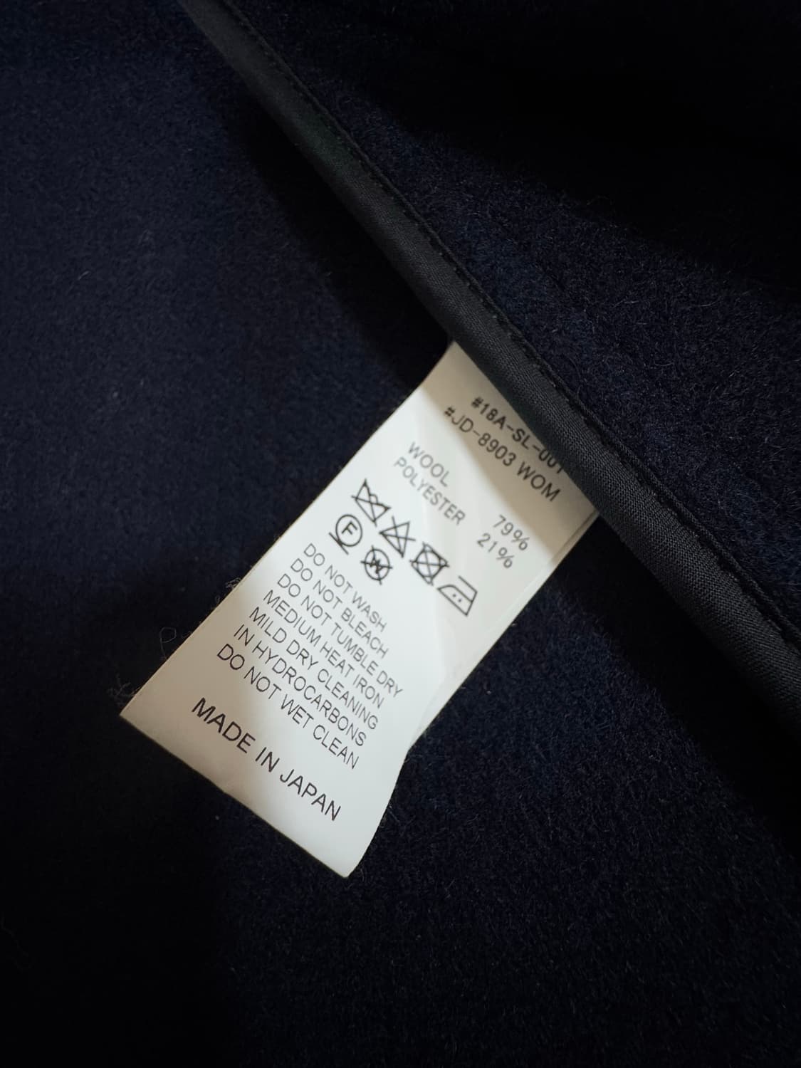 단톤 노카라 울자켓 네이비 상품이미지8