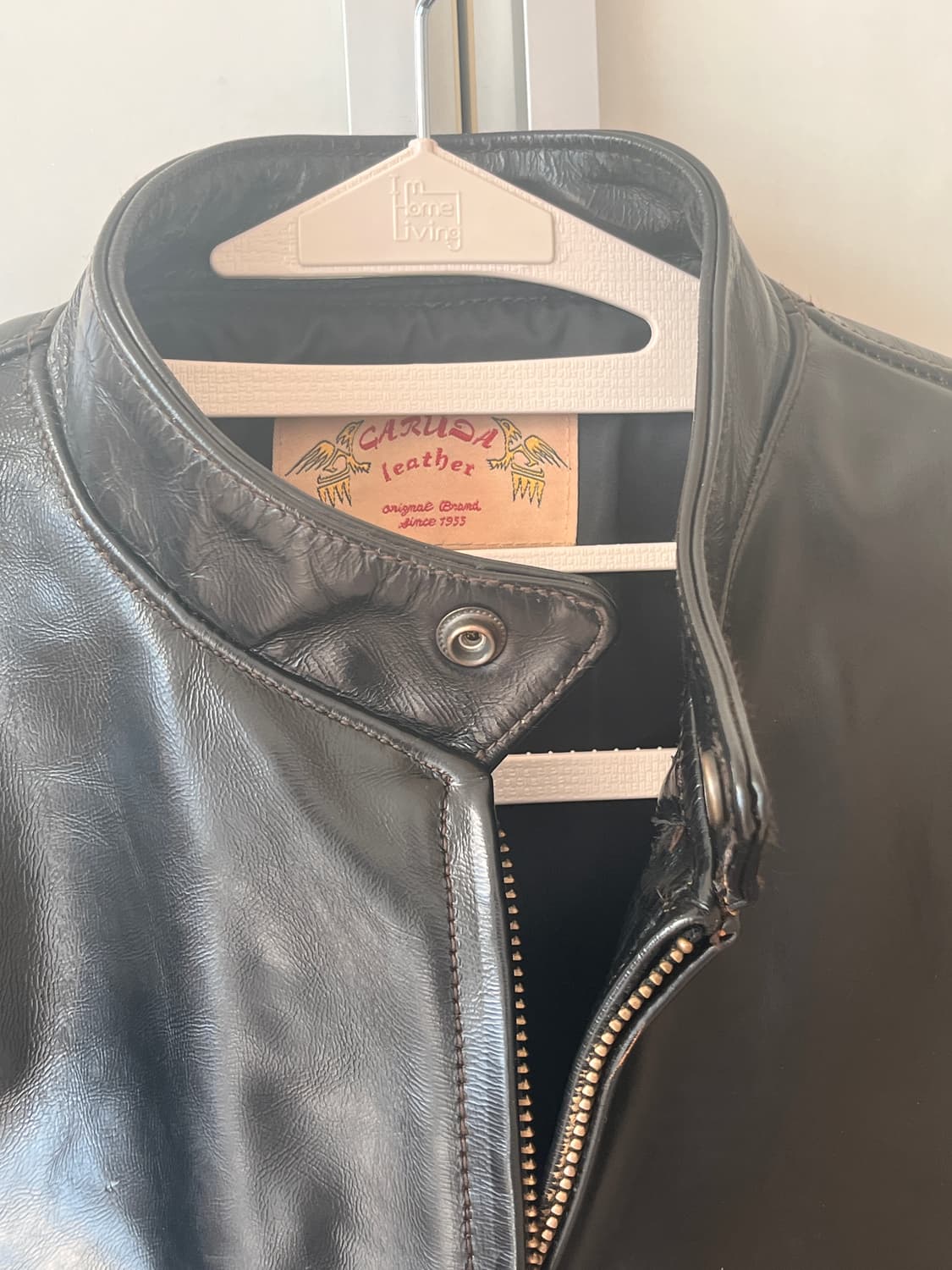 말 가죽 싱글 레더 자켓 상품이미지3