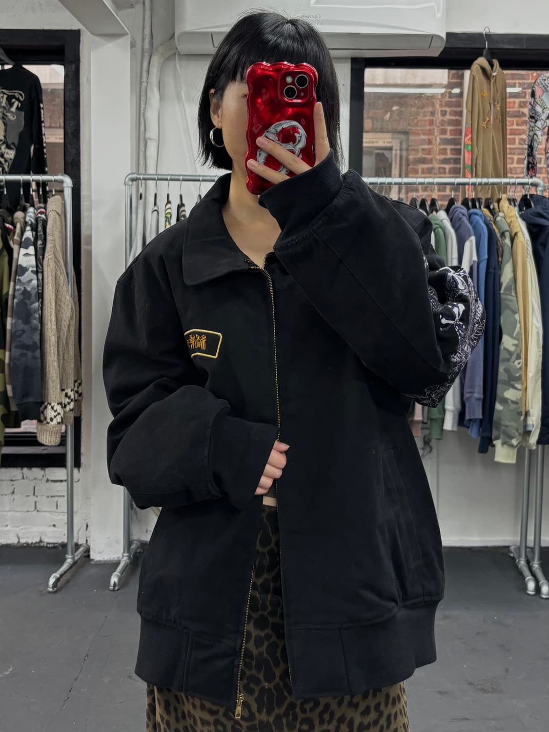 카라쿠리 타마시 오리엔탈 드래곤 퀼팅 워크자켓 상품이미지2