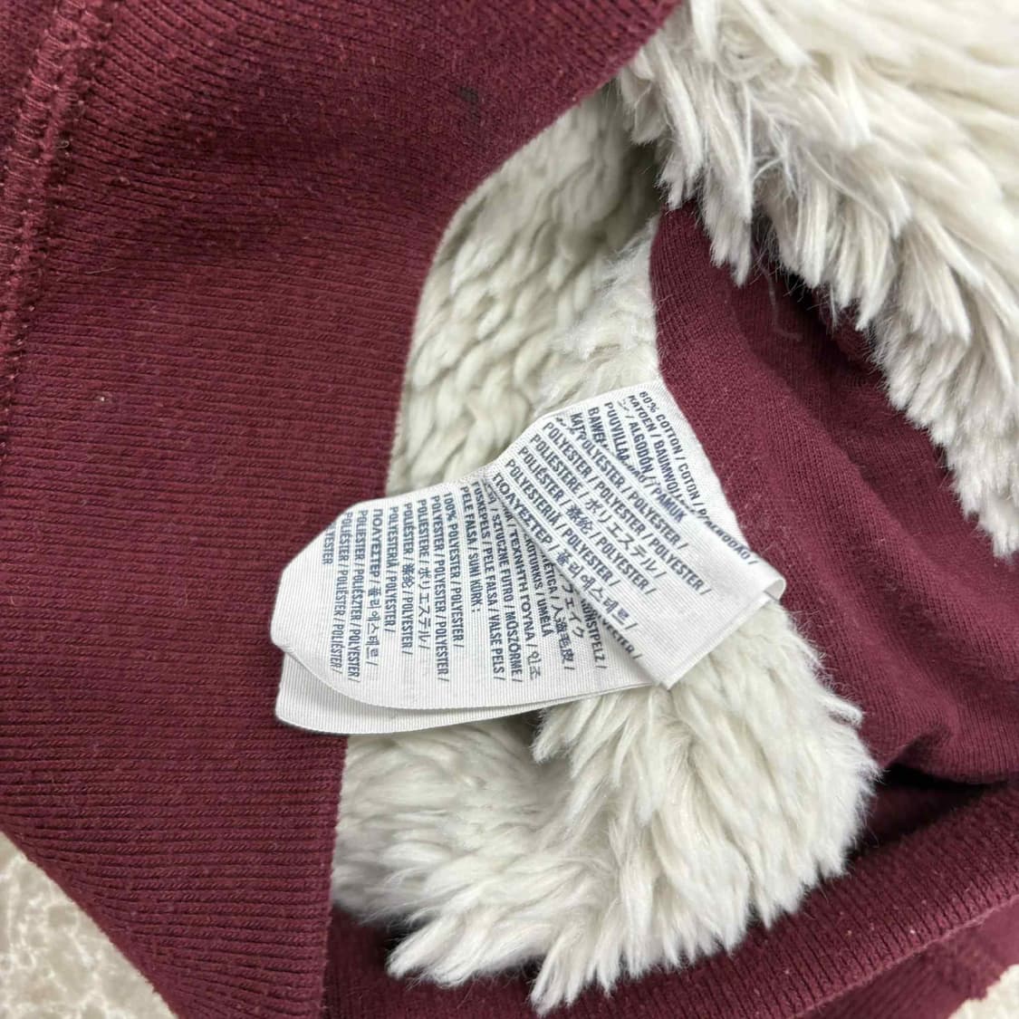 아베크롬비 y2k 버건디 여리핏 울프죠 양털 대장급 후드집업 희귀져지 상품이미지5