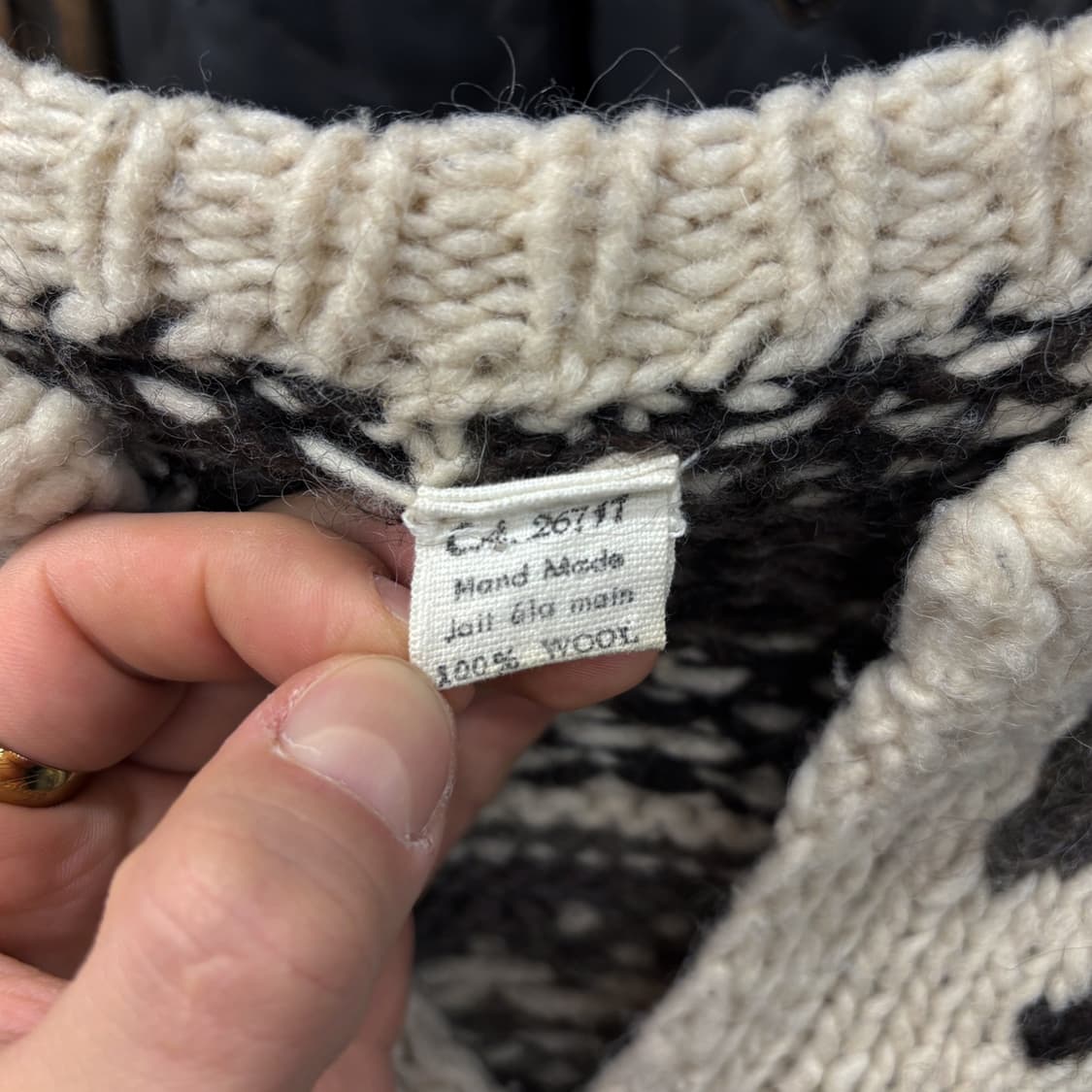 빈티지 USA 핸드메이드 노르딕패턴 코위찬 울가디건 N522 상품이미지6