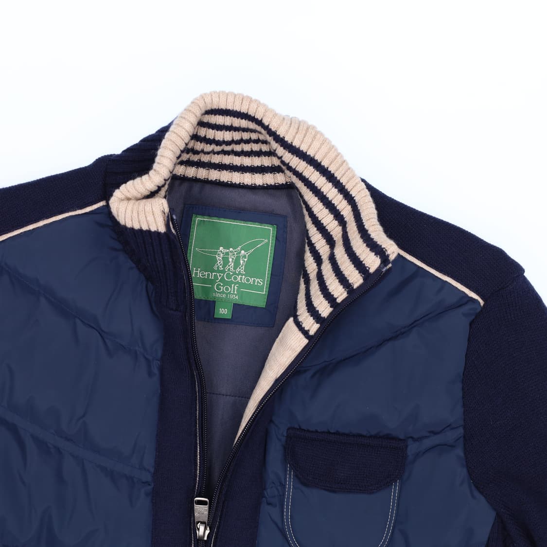 [100] 헨리코튼 골프 덕다운 방풍 니트집업 1212H1 상품이미지4