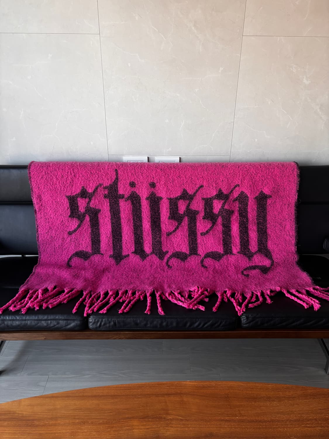 stussy 스투시 올드 잉글리쉬 블랭킷 핑크 상품이미지1