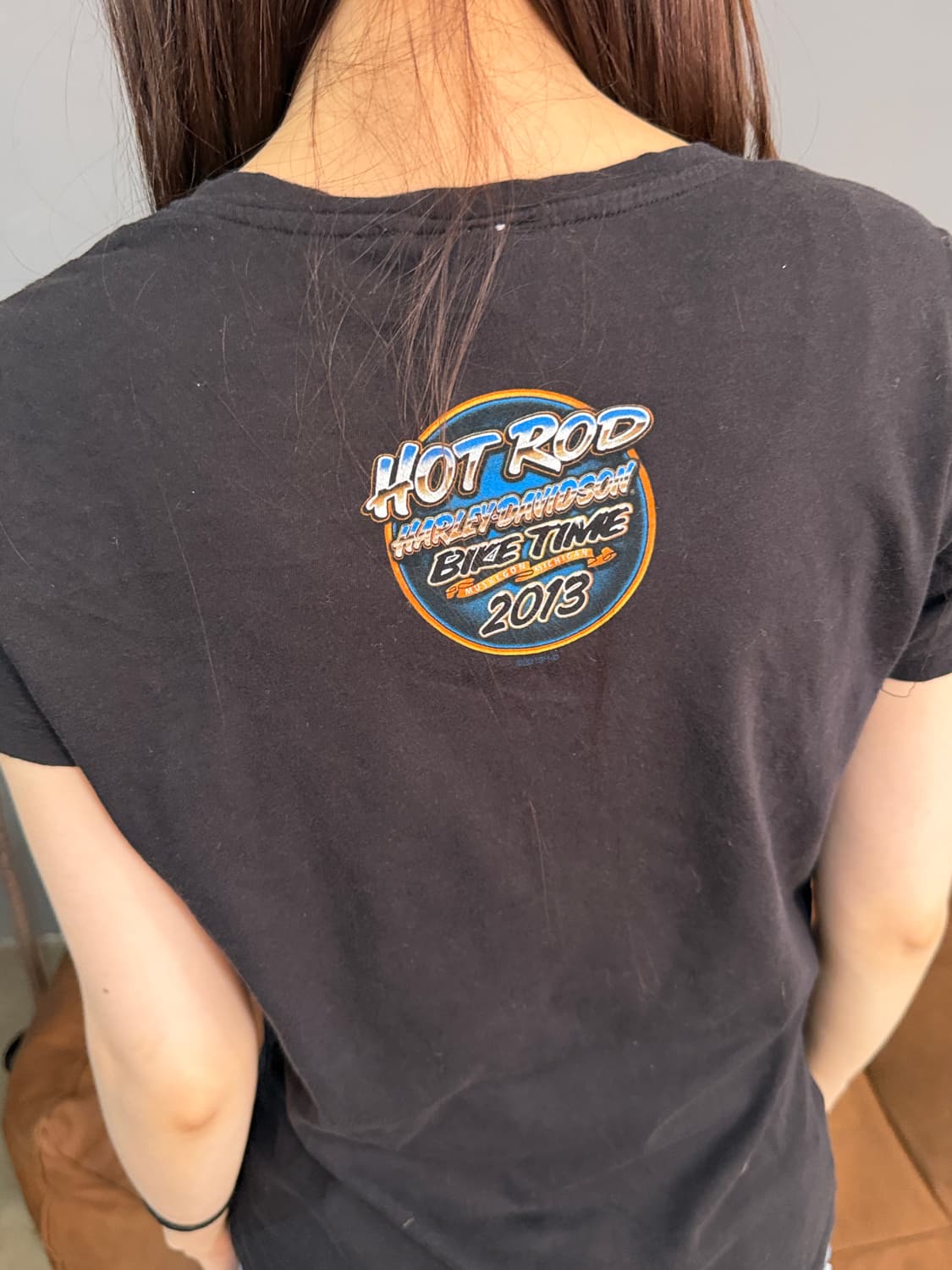 00’s 할리데이비슨 블랙 핫로드 브이넥 반팔티 상품이미지4