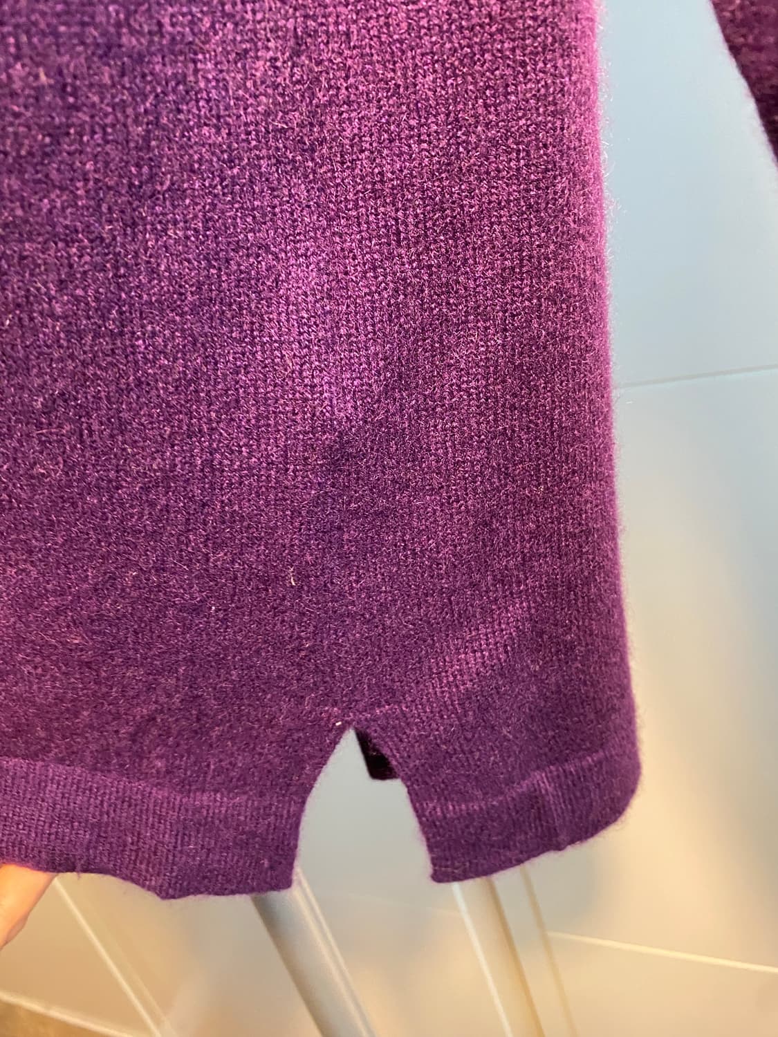 DECORO 캐시미어 100%가디건 퍼플 L 상품이미지8