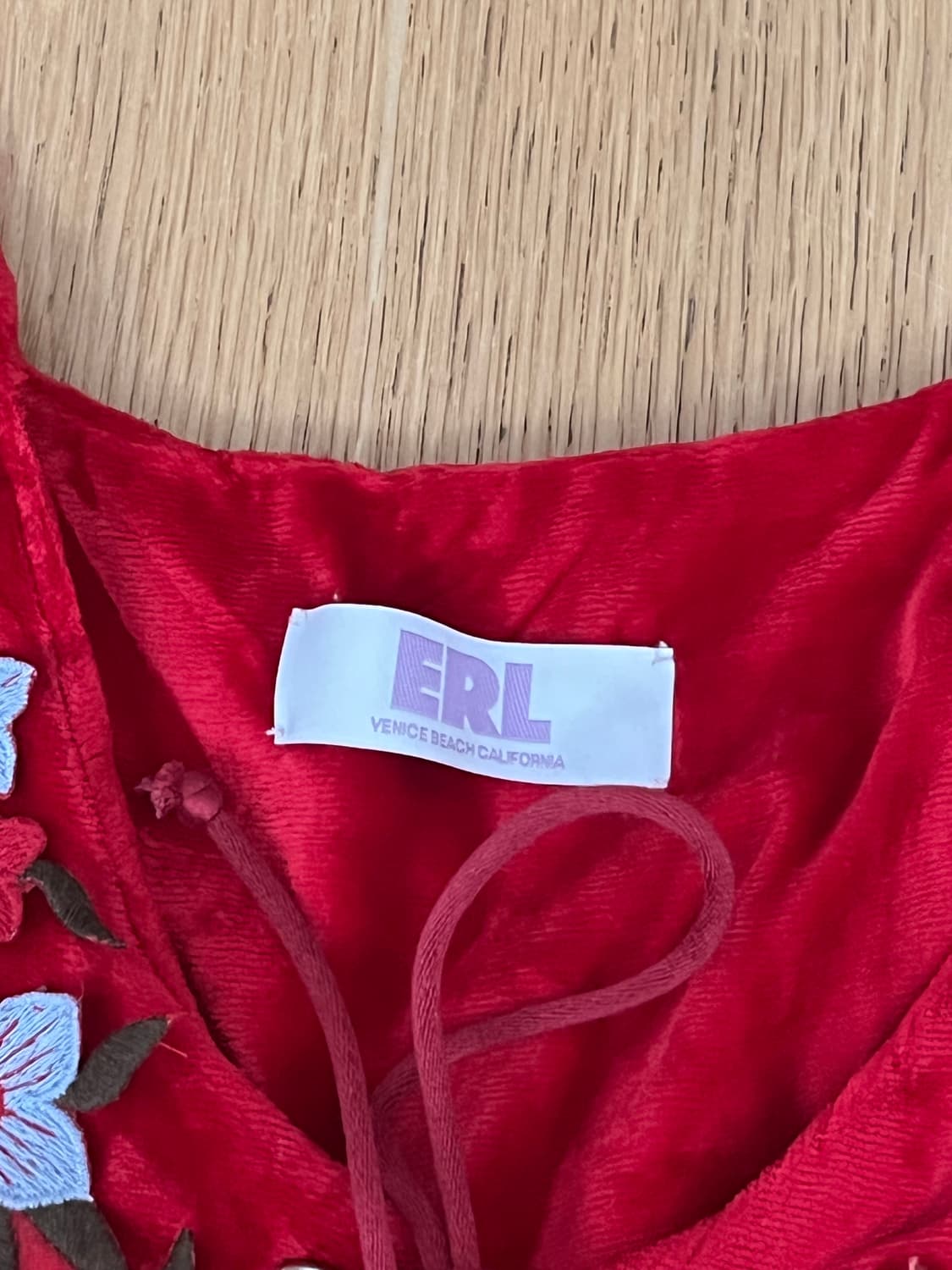 ERL 레드 벨벳 꽃자수 뷔스티에 S 상품이미지2