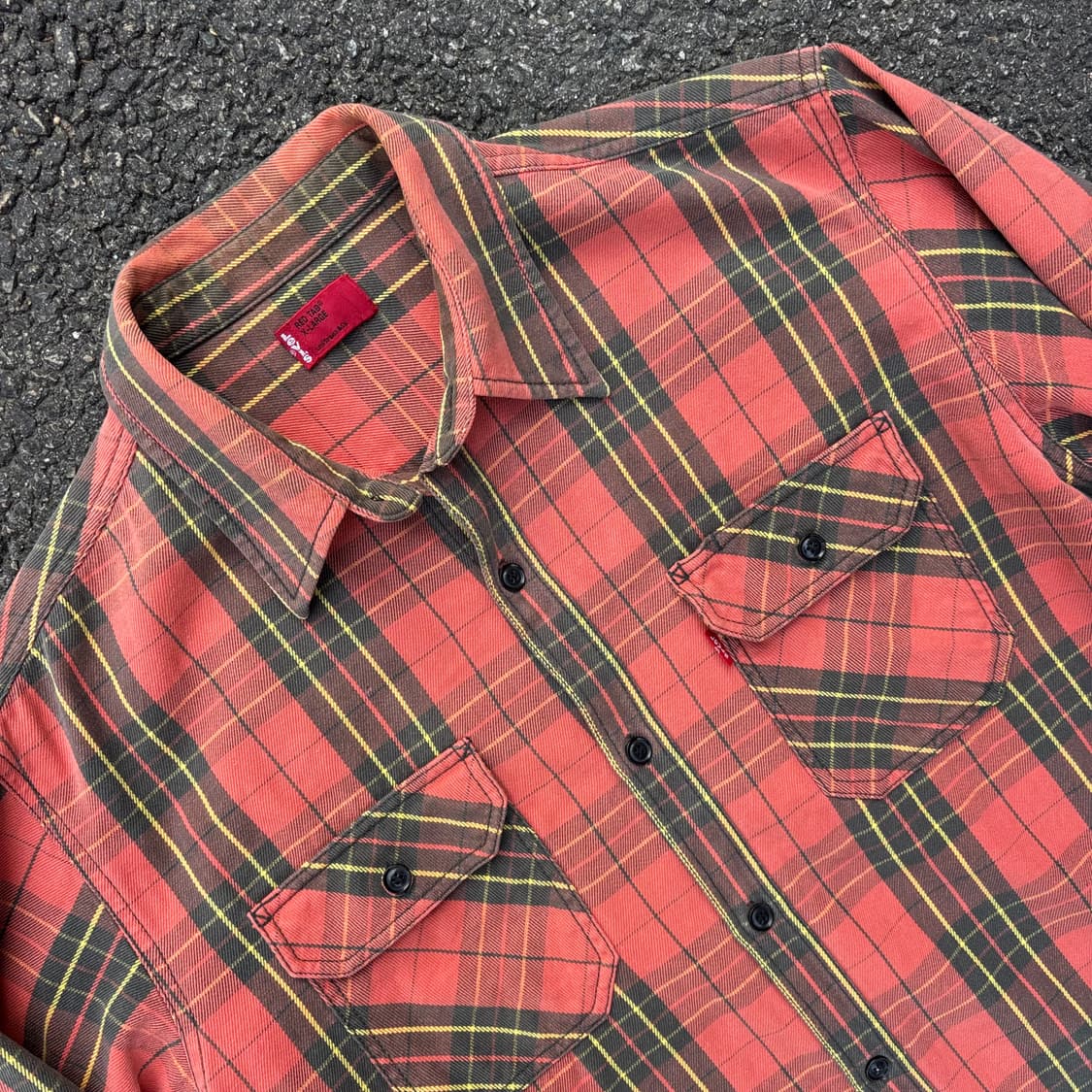 00년대 리바이스 헤비 코튼 체크 셔츠 상품이미지4