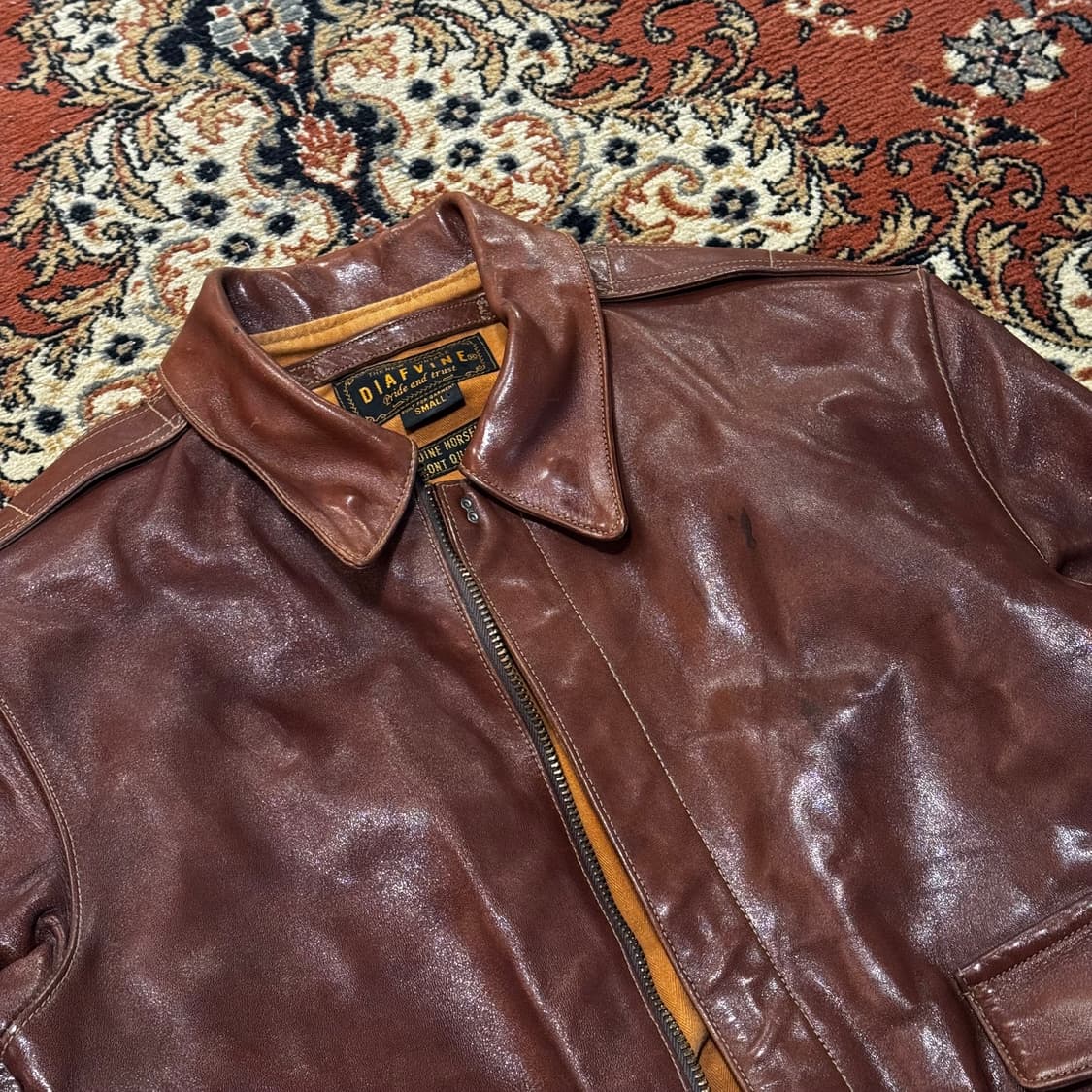 디아프바인 A-2 말가죽 자켓 브라운 (S) 상품이미지4