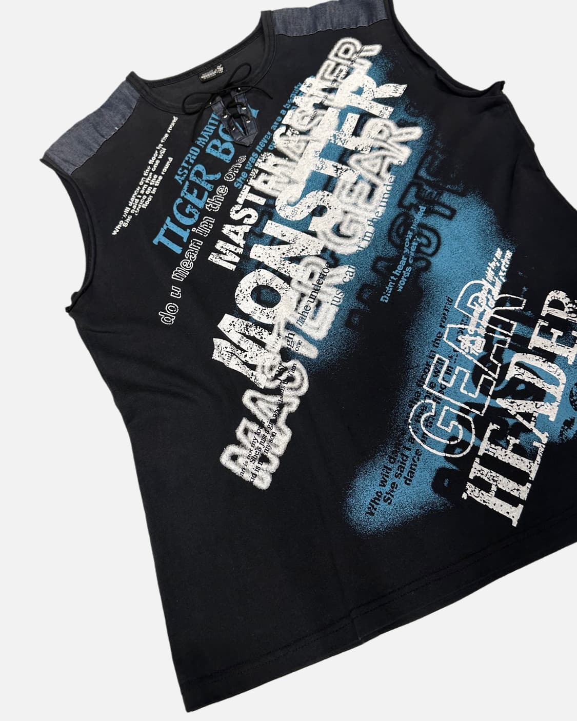 grunge printing lace-up sleeveless 상품이미지3