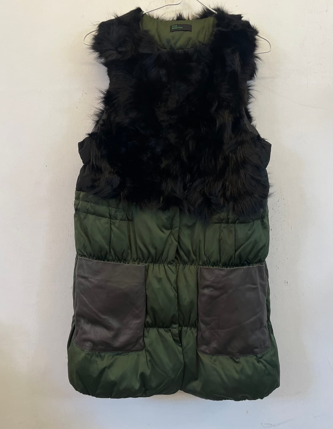 베네통 폭스퍼 양가죽 오리털패딩조끼:) 롱조끼베스트 덕다운 여우털조끼패딩 상품이미지1