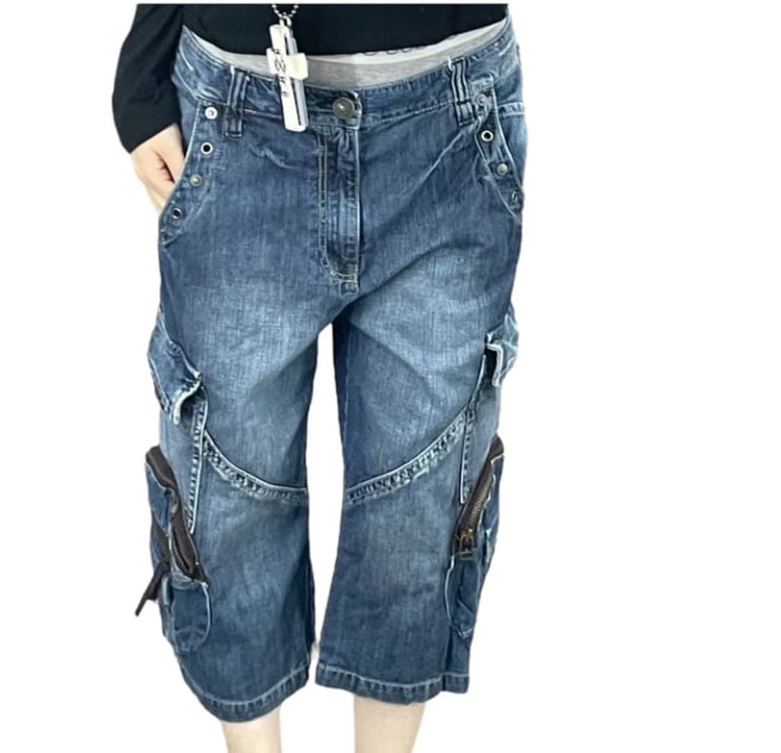 00s 스터드 포켓 버뮤다 워싱 7부카고데님팬츠 유니섹스코르티스리바이스 상품이미지6