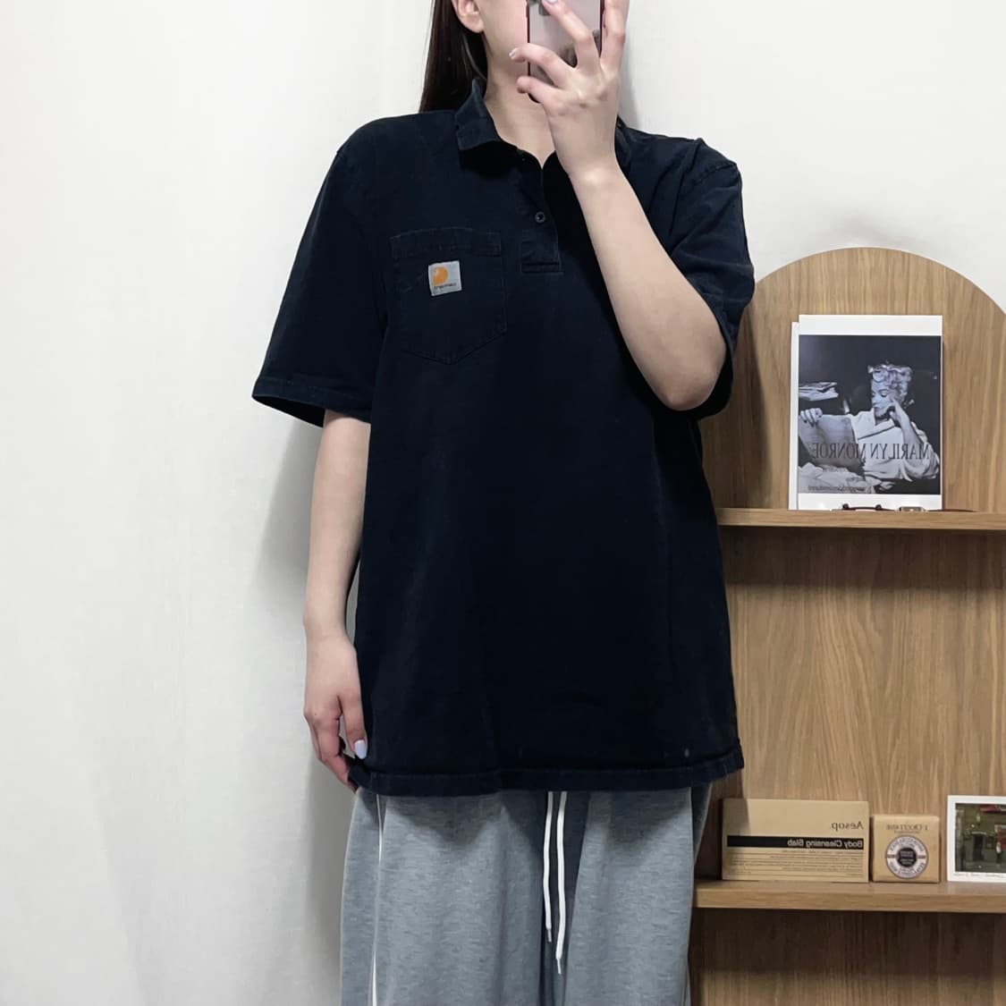 [정품] 칼하트 블랙 포켓 카라 반팔티 [ M ] 상품이미지2