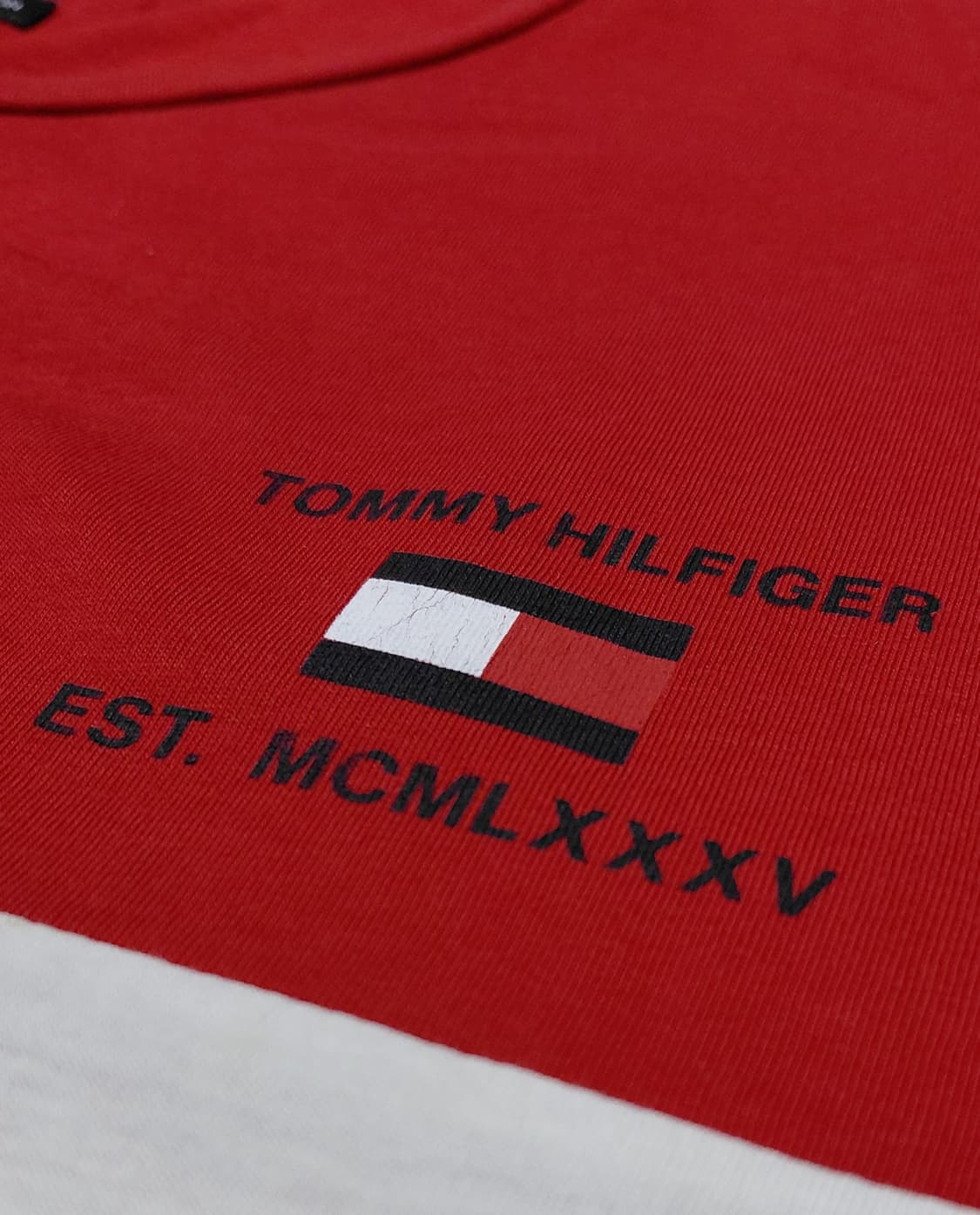 타미힐피거 빅 로고 배색 반팔 티셔츠 (L사이즈/상태 우수) 상품이미지5