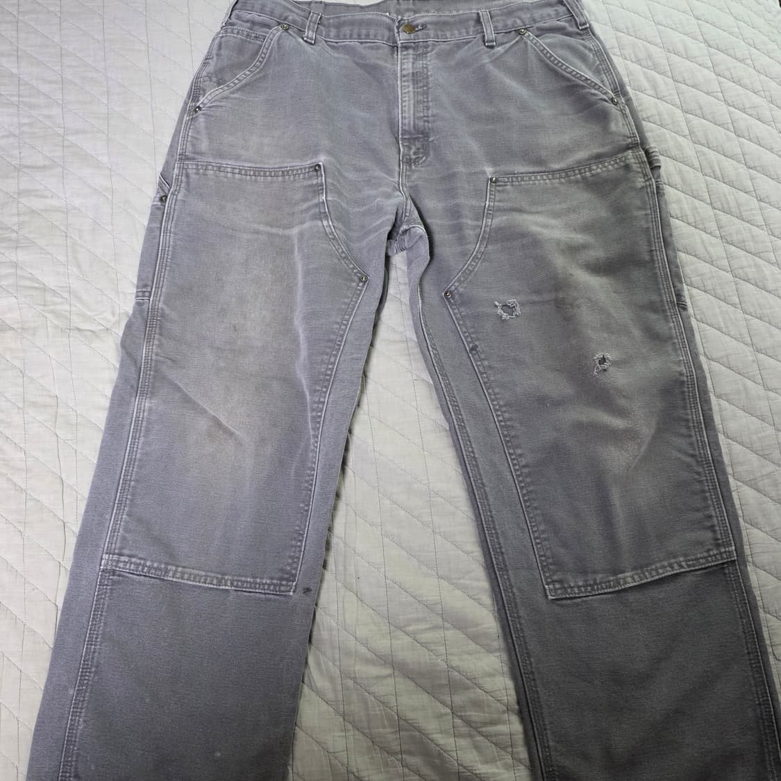 [38X30] 빈티지 칼하트 더블니 B136 GVL 트래쉬드 팬츠 G-3 상품이미지1