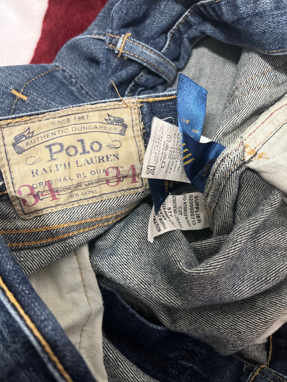 폴로 랄프로렌 햄튼 스트레이트핏 청바지 34/34 정품 상품이미지3