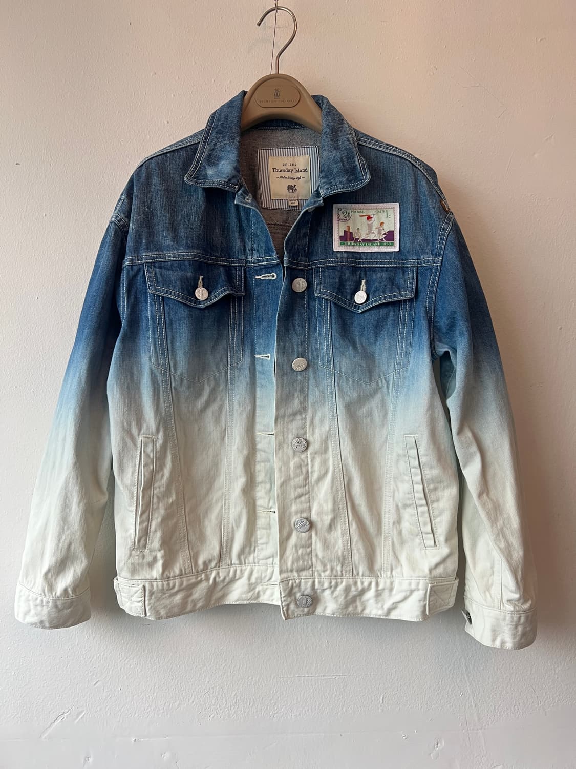 써스데이아일랜드 여성 그라데이션 데님자켓 청자켓 상품이미지2