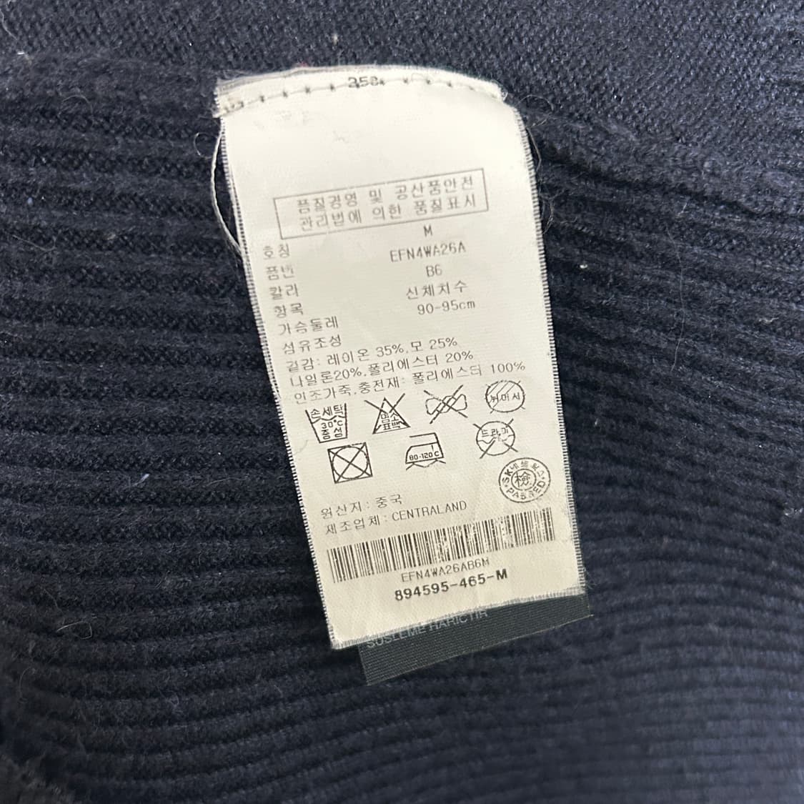 타미힐피거 가죽퀼팅 배색 네이비 가디건 상품이미지5