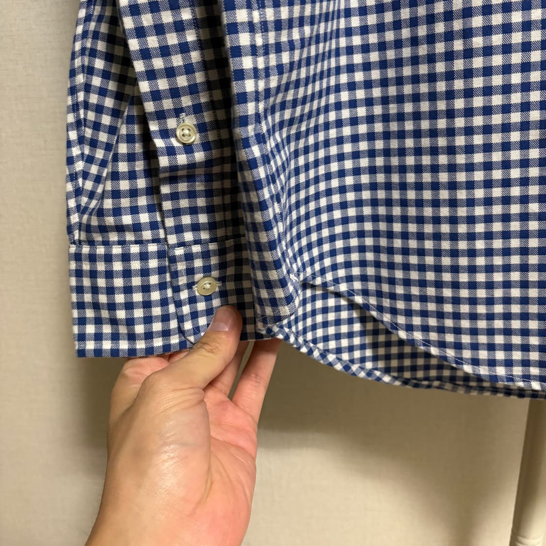 폴로 랄프로렌 깅엄 체크셔츠 / 블루, M 상품이미지6