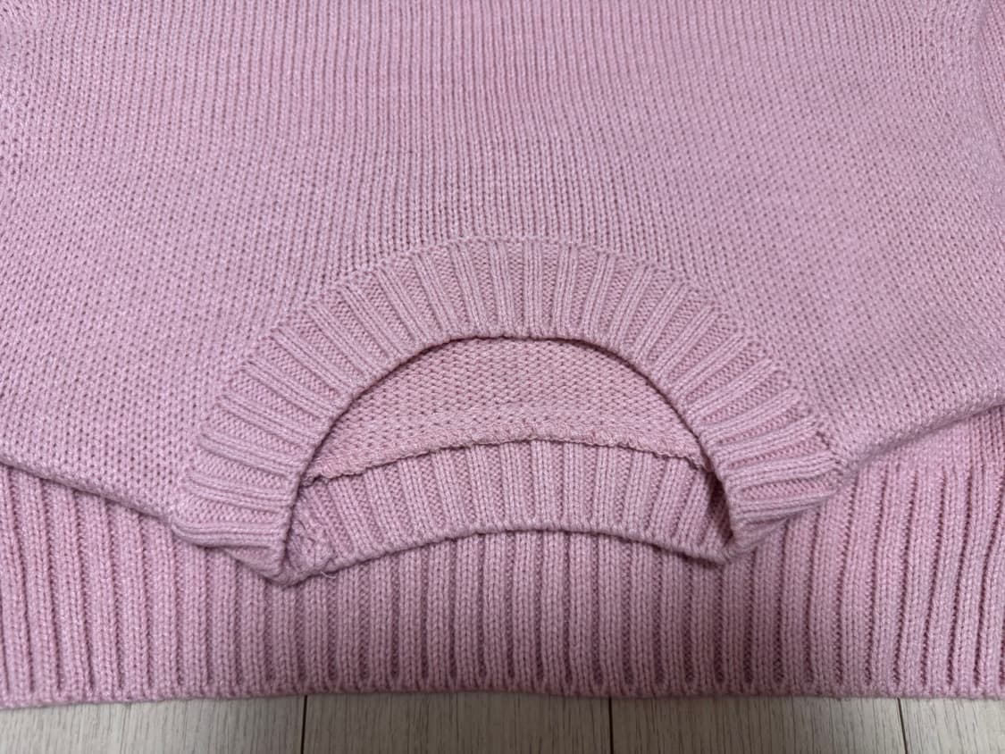 연핑크 라운드넥 니트조끼 상품이미지1