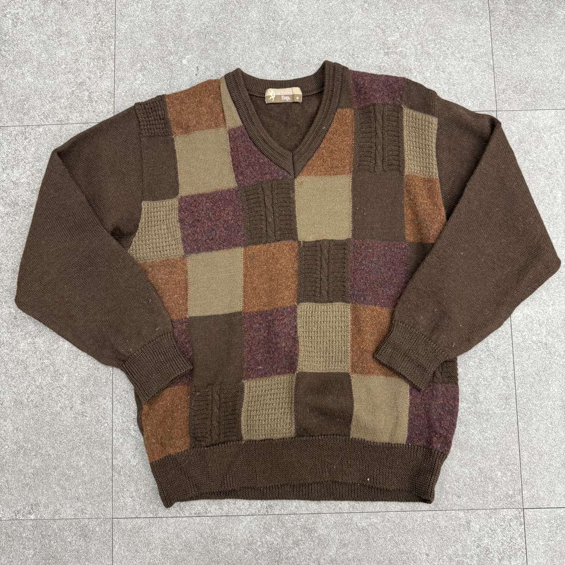 살룬 남성 니트티셔츠 브라운 상품이미지3