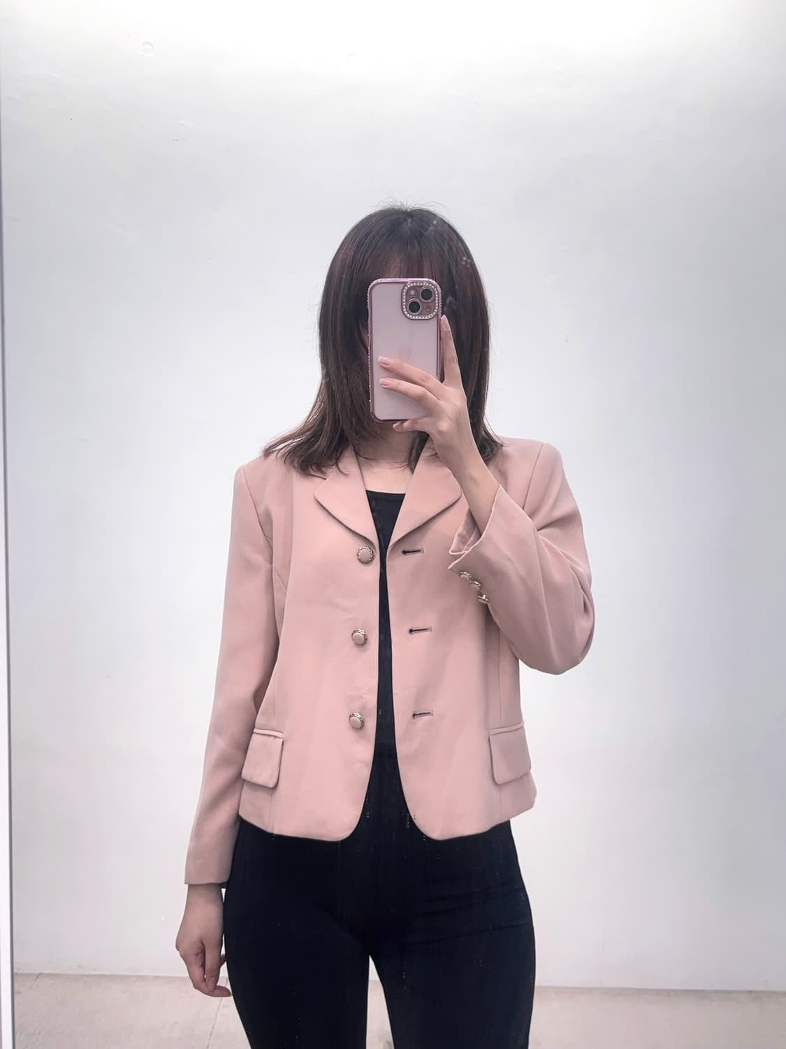 스나계 하객룩 핑크 숏자켓 상품이미지1