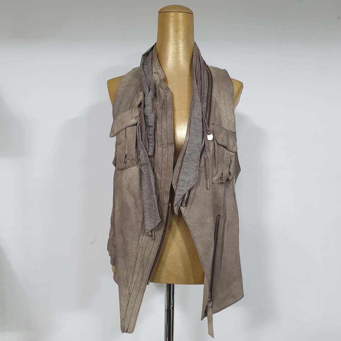 (M) Tankus 그런지 램스킨 양가죽 베스트 조끼 상품이미지5