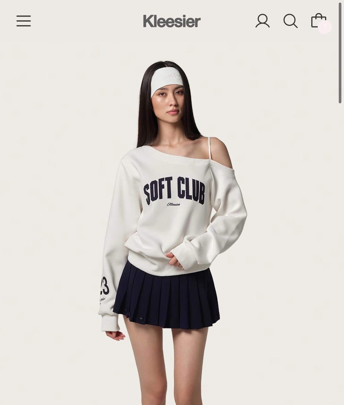 클리시어 25 SOFT line sweatshirt 맨투맨 화이트 상품이미지1