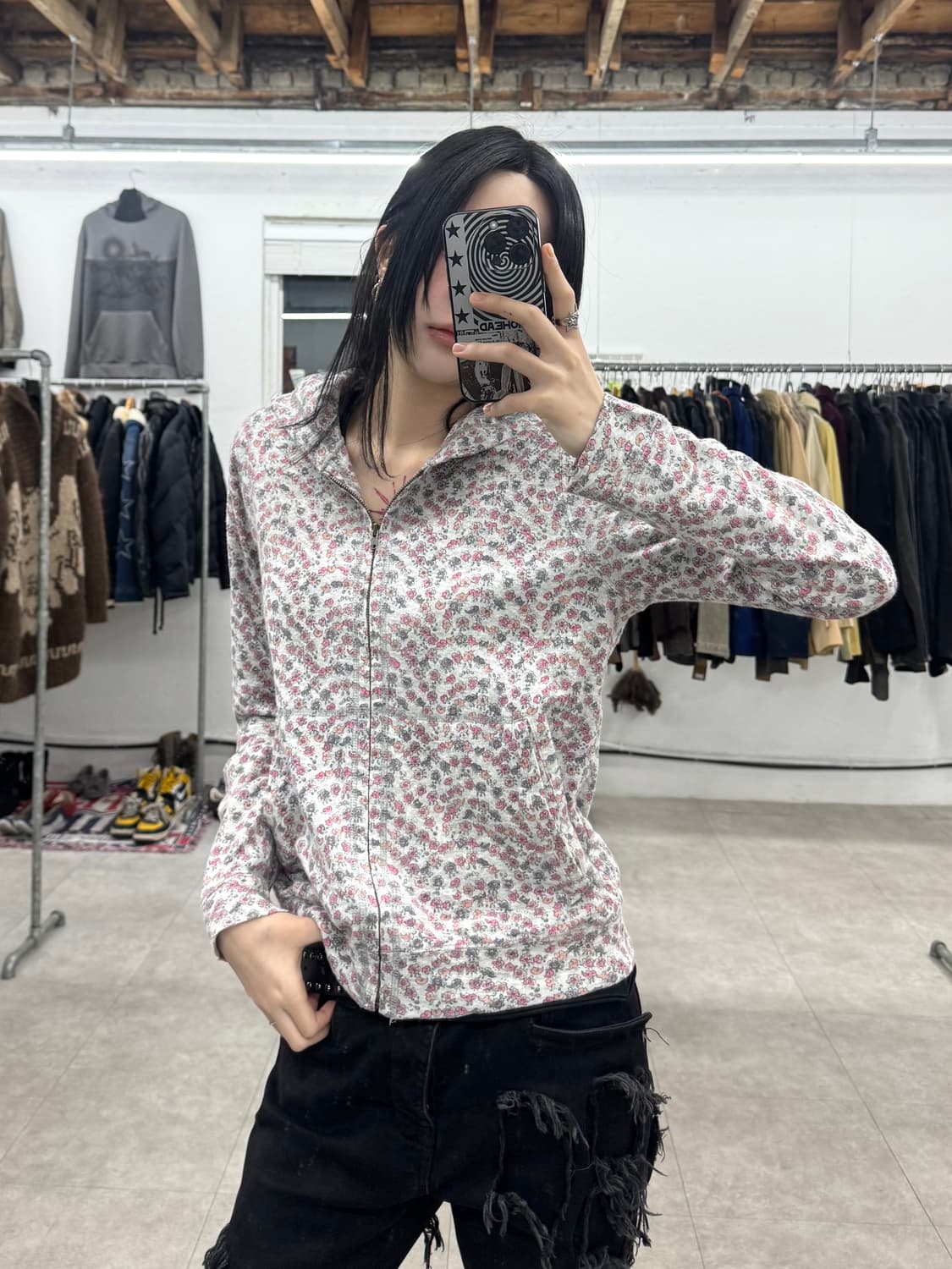 츠모리 치사토 리버티 플라워 후드 집업 상품이미지8