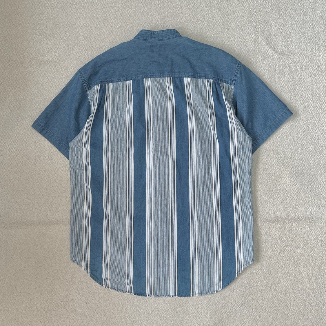 LAWMAN 스트라이프 데님 반팔 셔츠 상품이미지2