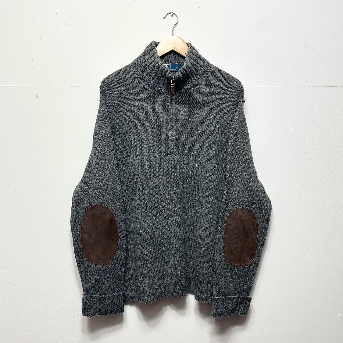 폴로 랄프로렌 엘보 래더패치 하프집업니트 상품이미지1