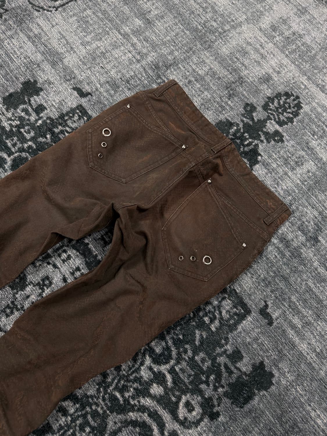 Spinash 00s brown python denim pants 상품이미지8