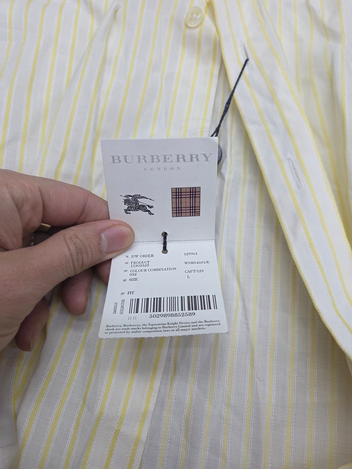 버버리 셔츠 새상품 110 상품이미지3