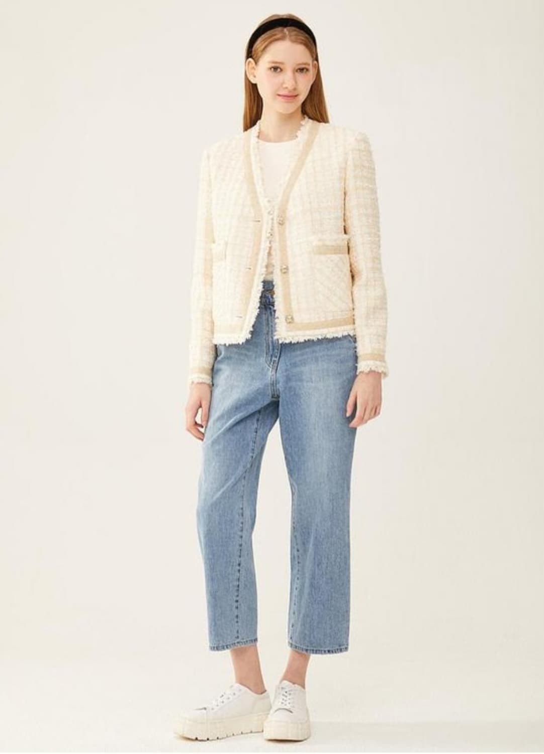 (블랙색상)지컷 트위드자켓 66사이즈 상품이미지1