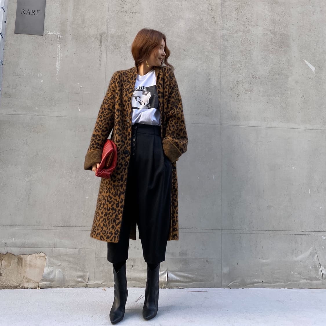 Number Project 넘버 프로젝트 레오파드 호피 니트 코트 상품이미지4