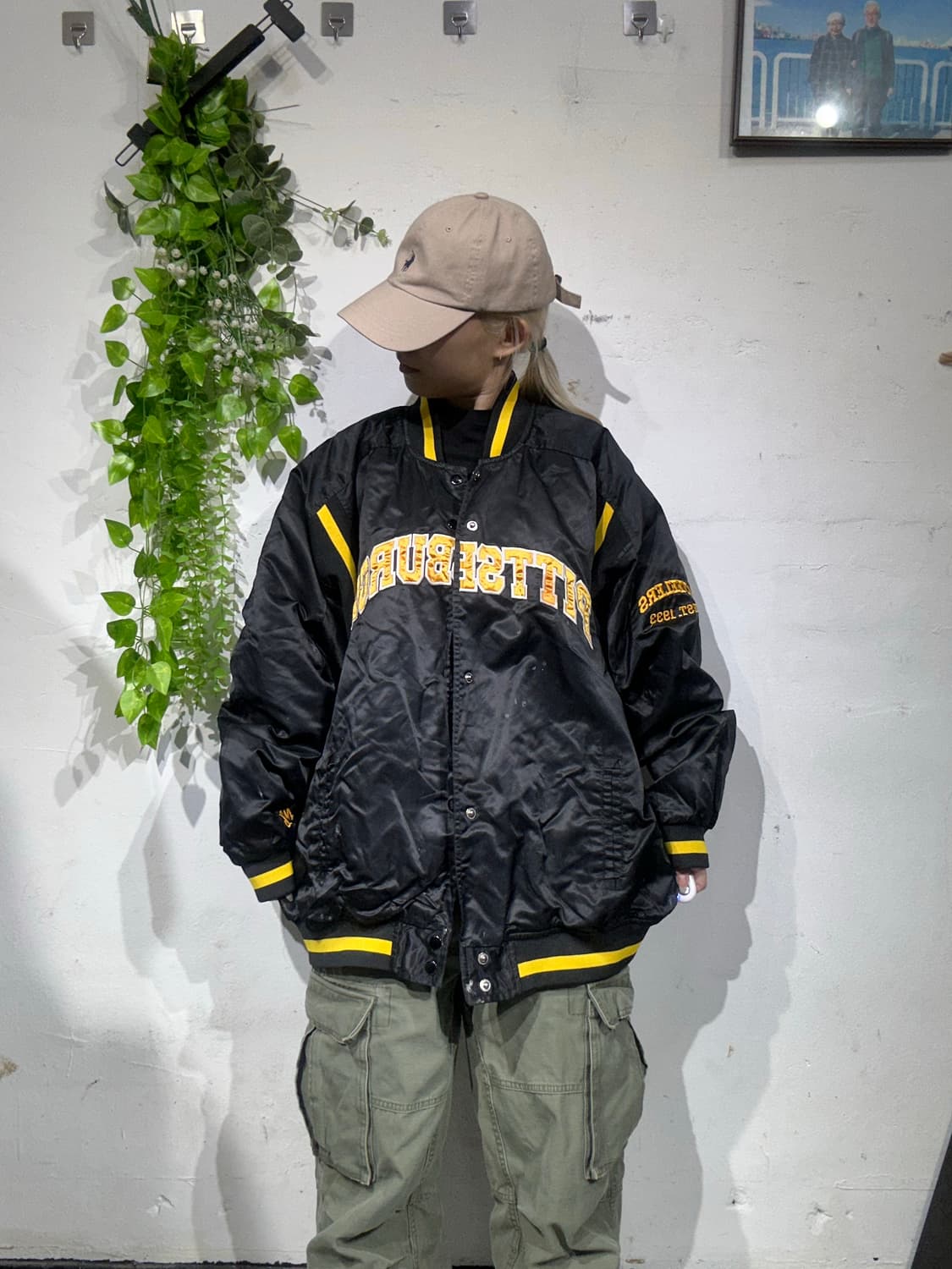 Nfl 블랙 피치버그 스틸러스 바시티 자켓 XL 상품이미지2