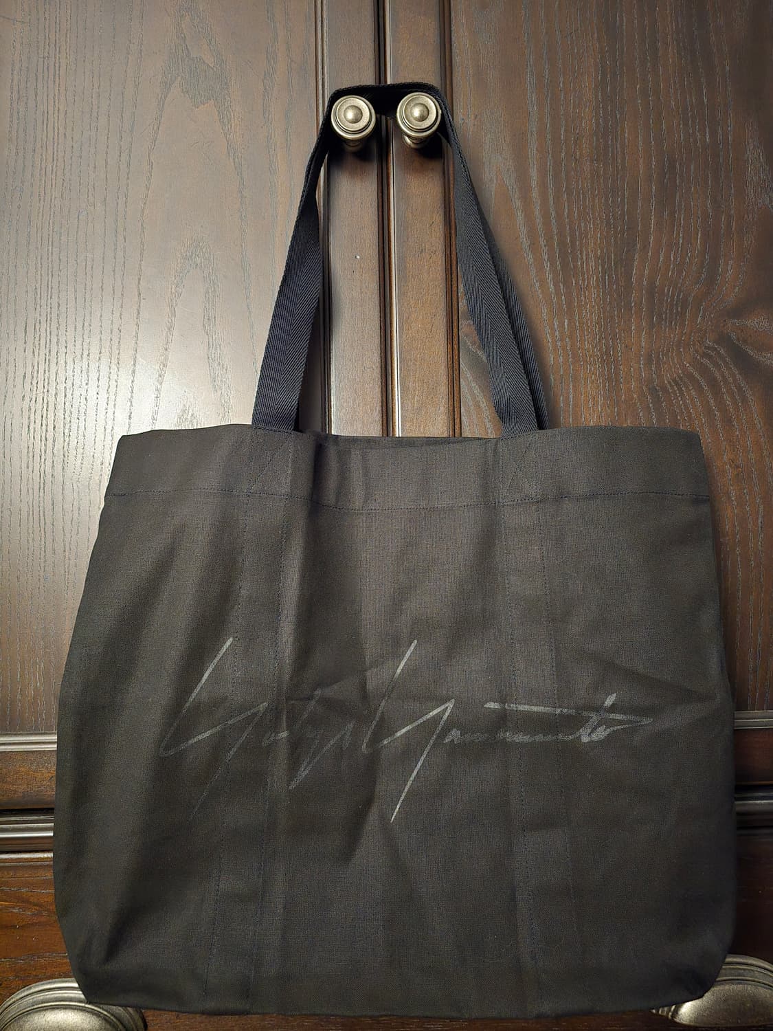 요지 야마모토 레터링 코튼 토트백 새제품입니다. 상품이미지1