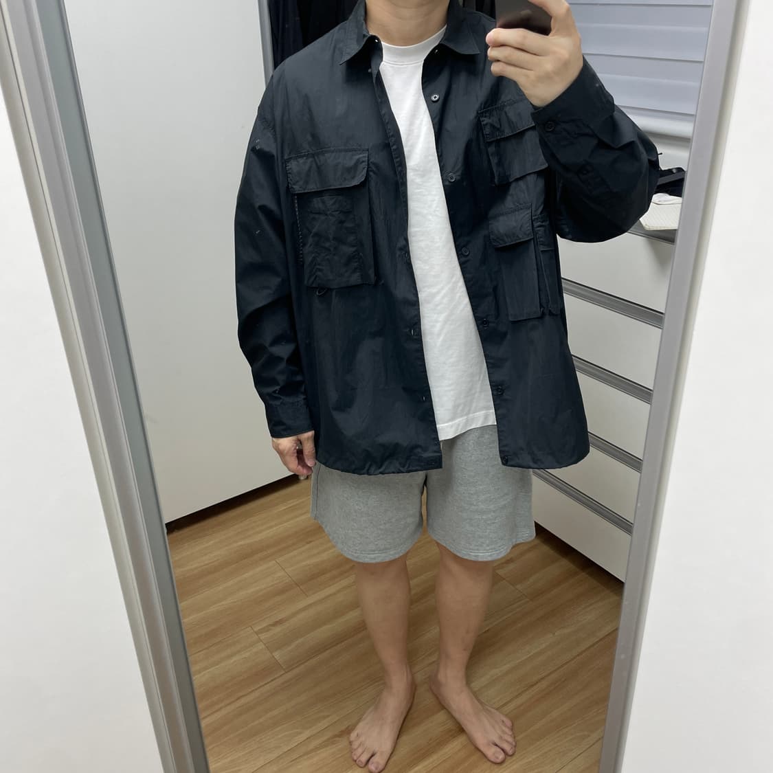 (새상품)시티 레저 CN 오버사이즈 멀티 포켓 셔츠 [블랙] 2XL 상품이미지3