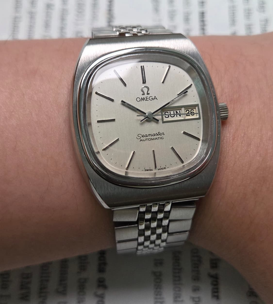빈티지 오메가 씨마스터 테레비 데이데이트 순정 실버판 (일자형 브슬 ve 상품이미지3