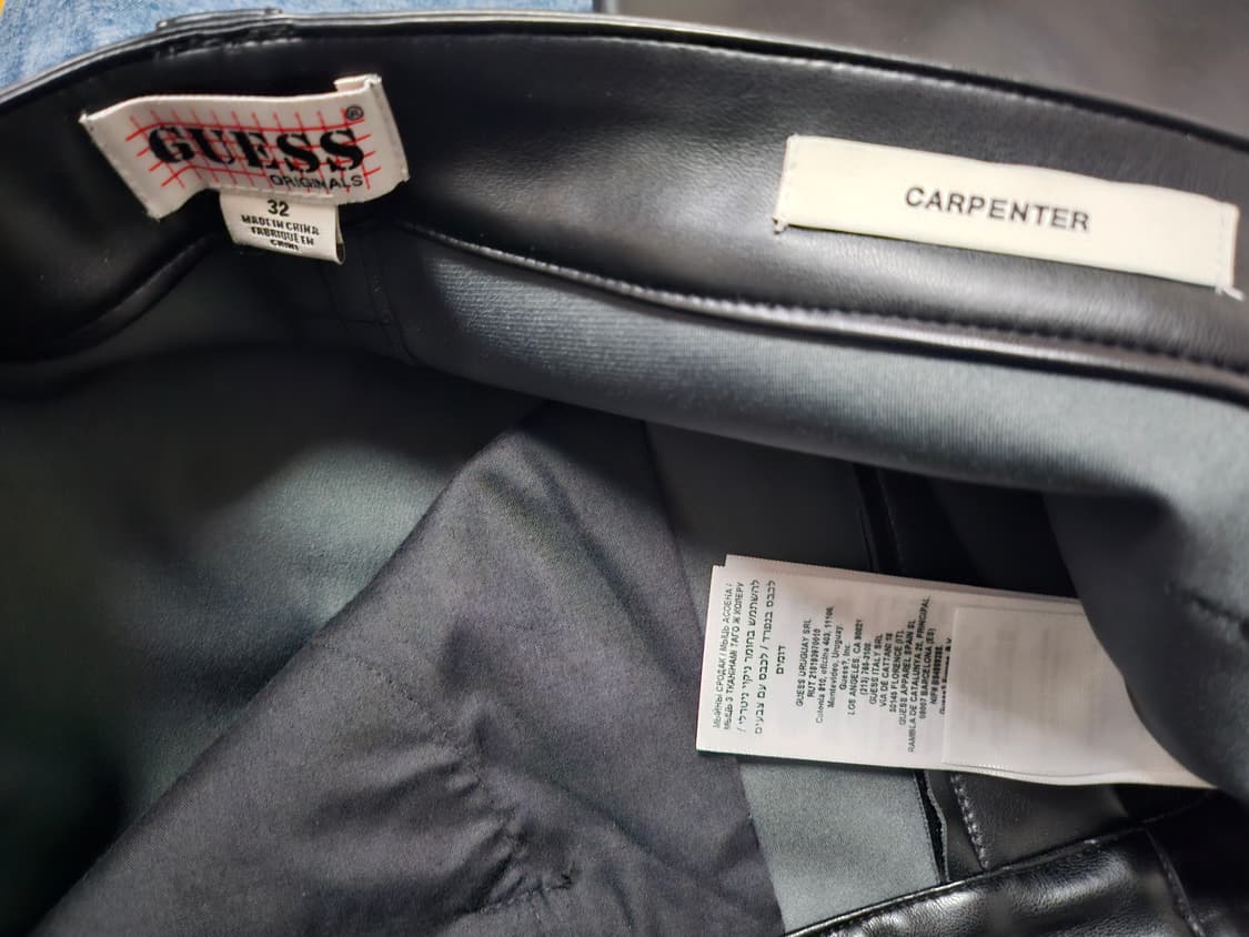 guess /게스 오리지널스 PU 카펜터 팬츠 블랙 상품이미지9