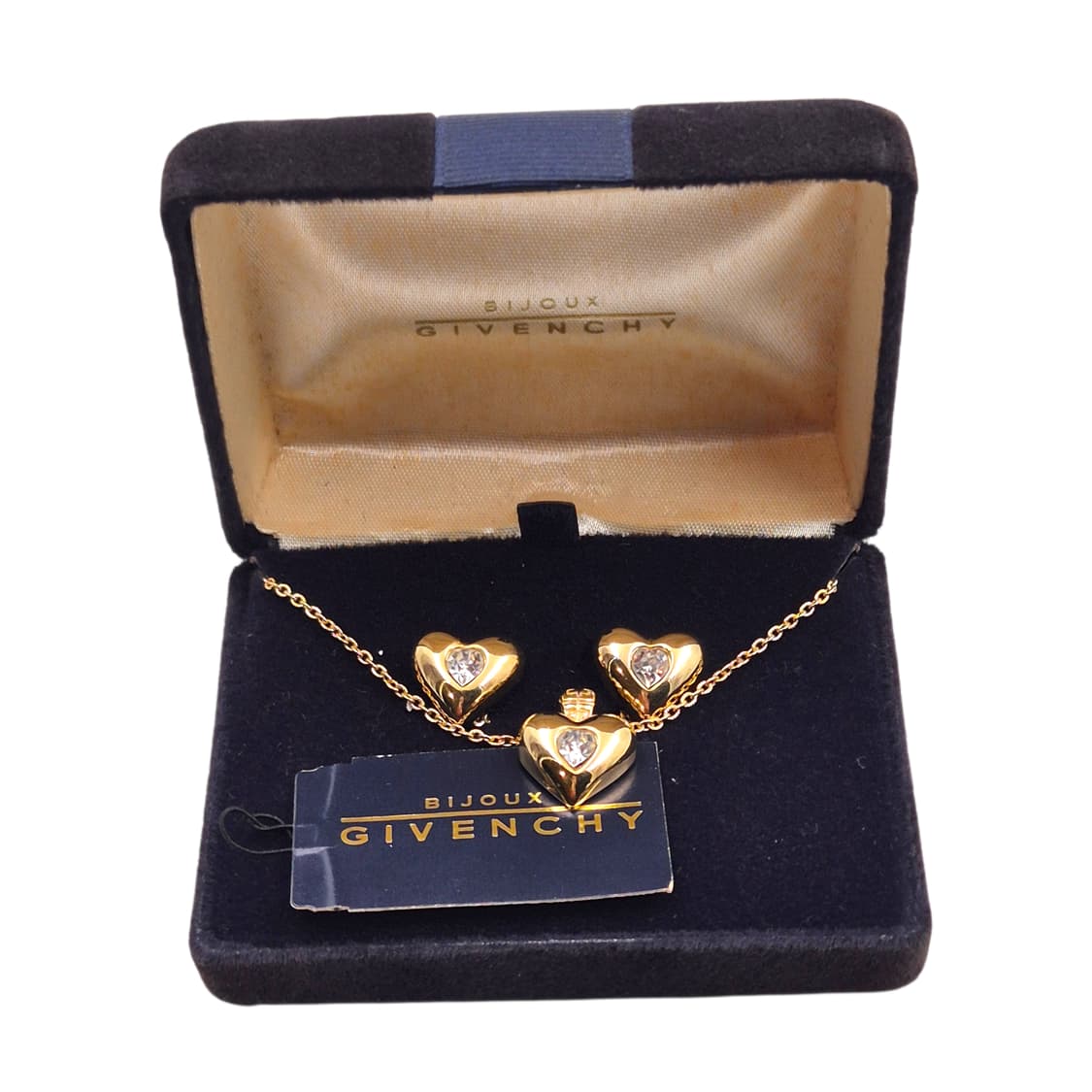 80s 프랑스 지방시 비쥬 하트 목걸이&이어클립 세트 상품이미지2