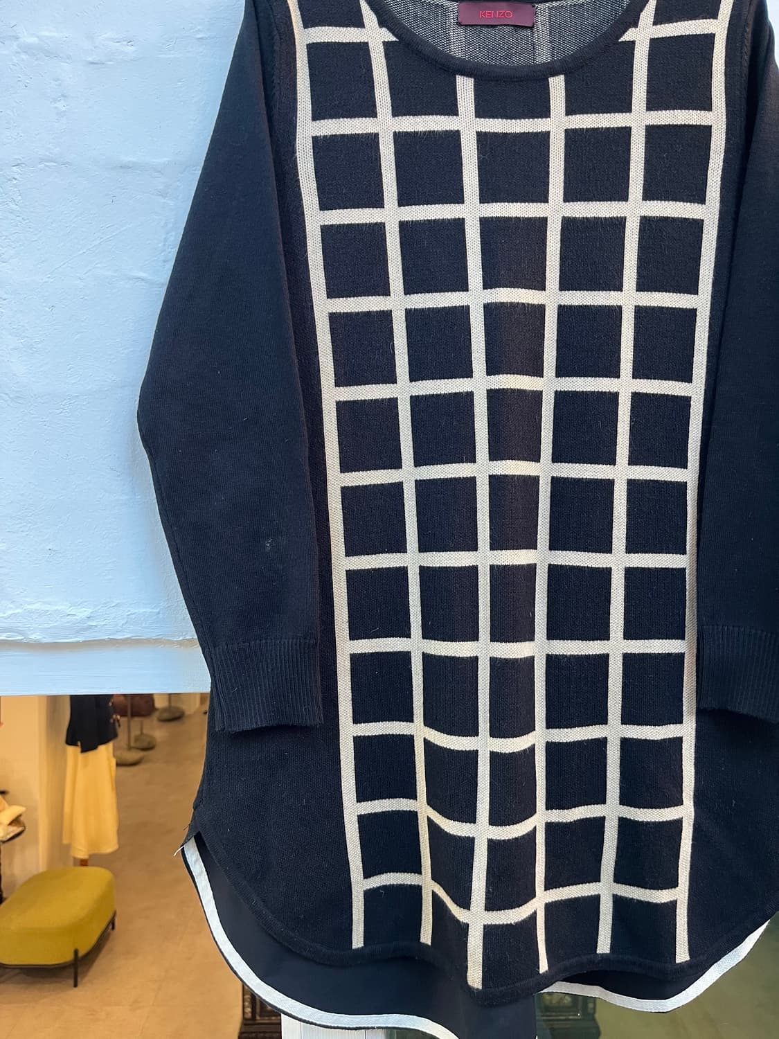 Kenzo 캐시미어 혼방 격자무늬 니트 탑 40 상품이미지3